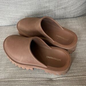 Jeffrey Campbell clogs womens 9 beige tan Brown chunky slip on y2k 90s